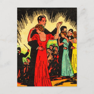 Carte Postale Danse vintage des années 1930 Danseurs de salle de