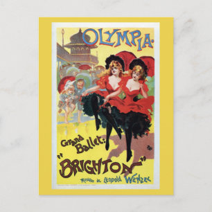 Carte Postale Danse vintage en boîte (cancan)