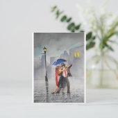 CARTE POSTALE DANSER COUPLE UMBRELLA (Debout devant)