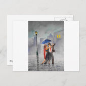 CARTE POSTALE DANSER COUPLE UMBRELLA (Devant / Derrière)