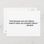Carte Postale Danser la confiance en alcool (Devant / Derrière)