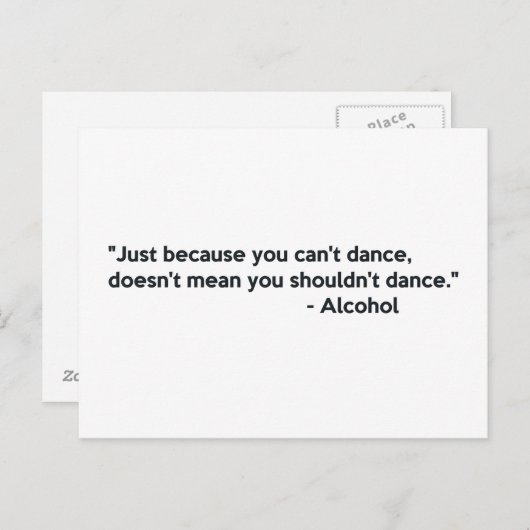 Carte Postale Danser la confiance en alcool (Devant / Derrière)