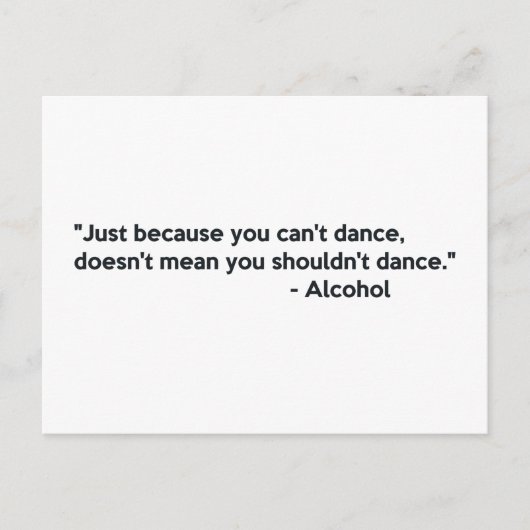 Carte Postale Danser la confiance en alcool (Devant)