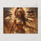 Carte Postale Danser une femme amérindienne à la tête (Devant)