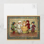 Carte Postale Danses victoriennes Enfants Noël (Devant / Derrière)