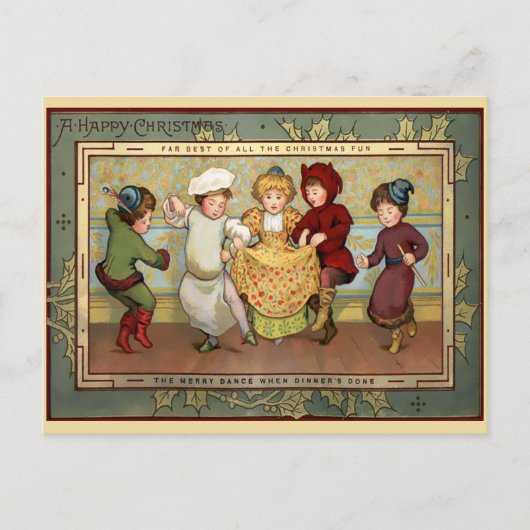 Carte Postale Danses victoriennes Enfants Noël (Devant)