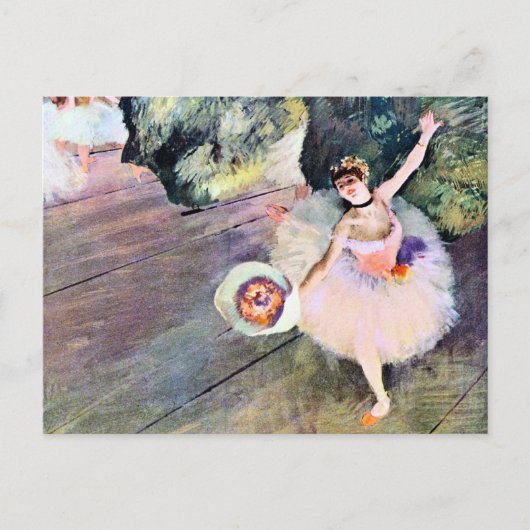 Carte Postale Danseur avec un bouquet de fleurs d'Edgar Degas (Devant)