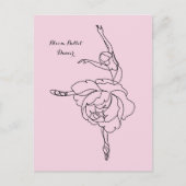 Carte Postale Danseur Ballet Fleur Avec Touche Florale Customisé (Devant)