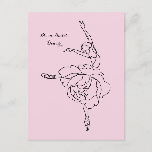 Carte Postale Danseur Ballet Fleur Avec Touche Florale Customisé (Devant)