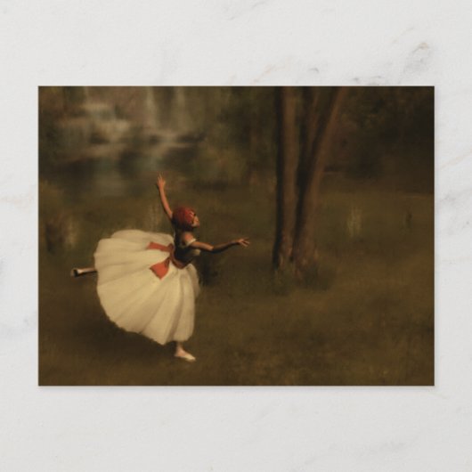 Carte Postale Danseur dans le jardin (Devant)