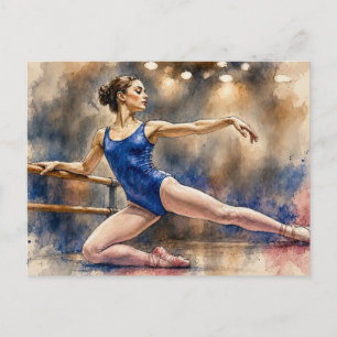Carte Postale Danseur de ballet dans une pose gracieuse,