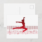 Carte Postale Danseur de ballet sur un clavier       (Devant / Derrière)