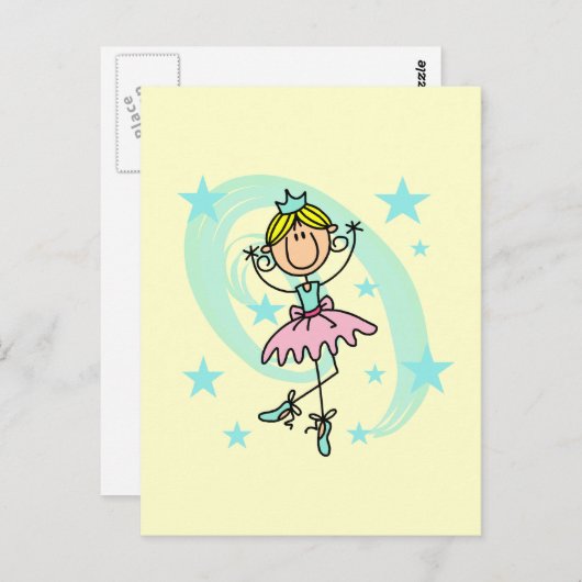 Carte Postale Danseur de ballet - T-shirts blonds et cadeaux (Devant / Derrière)