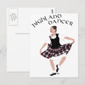 Carte Postale Danseur de pays écossais (Devant / Derrière)