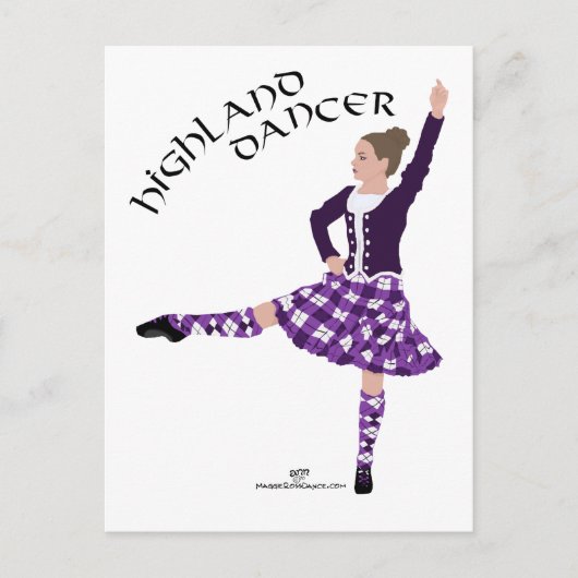 Carte Postale Danseur des Highlands Violet (Devant)