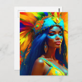 Carte Postale Danseur du carnaval brésilien (Devant / Derrière)