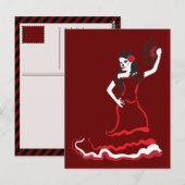 Carte Postale danseur du crâne à sucre espagnol (Devant / Derrière)