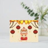 Carte Postale Danseur du lion du Nouvel An chinois (Debout devant)