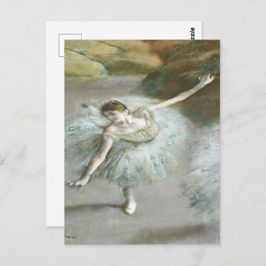 Carte Postale Danseur en vert par Edgar Degas (Devant / Derrière)