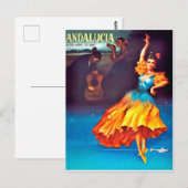 Carte Postale Danseur espagnol en Andalousie, Espagne (Devant / Derrière)