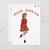 Carte Postale Danseur Irlandais en Rouge (Devant / Derrière)