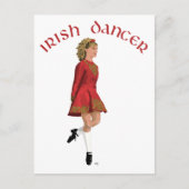 Carte Postale Danseur Irlandais en Rouge (Devant)