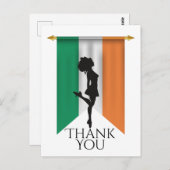 Carte Postale Danseur irlandais et drapeau de l'Irlande Merci (Devant / Derrière)