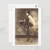 Carte Postale Danseur vintage noir et blanc Vaudeville (Devant / Derrière)