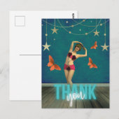 Carte Postale Danseur Vintage Whimsical Altered Art Merci (Devant / Derrière)