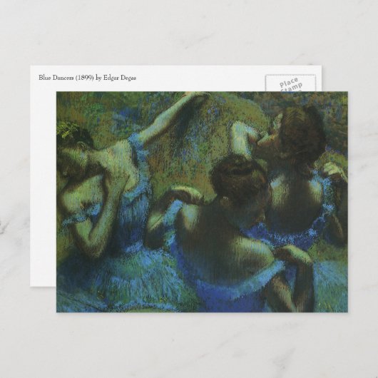 Carte Postale Danseurs bleus par Edgar Degas, Impressionnisme Vi (Devant / Derrière)