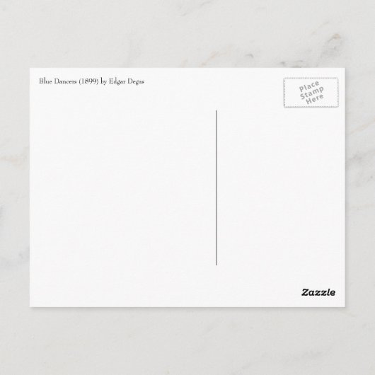 Carte Postale Danseurs bleus par Edgar Degas, Impressionnisme Vi (Dos)