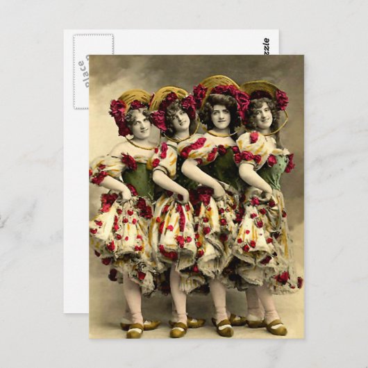 Carte Postale Danseurs cancan effrayants (Devant / Derrière)