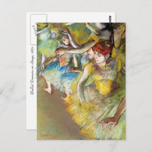 Carte Postale Danseurs de ballet sur scène par Degas (Devant / Derrière)