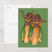 Carte Postale Danseurs de Belly Gemini Zodiac Bellydance Art (Devant / Derrière)