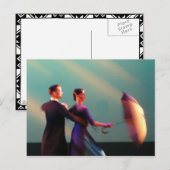 Carte Postale Danseurs de salle de bal avec le parapluie (Devant / Derrière)