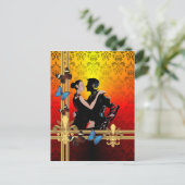 Carte Postale Danseurs de tango romantiques sur damask (Debout devant)