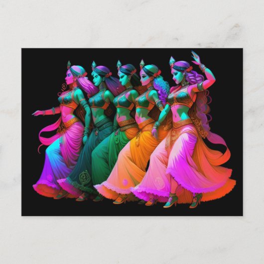 Carte Postale Danseurs du ventre arc-en-ciel (Devant)