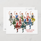 Carte Postale Danseurs écossais des Highlands (Devant / Derrière)