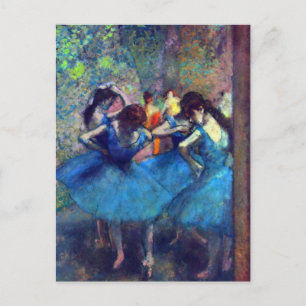 Carte Postale Danseurs en bleu par Edgar Degas, Ballet Art Vinta