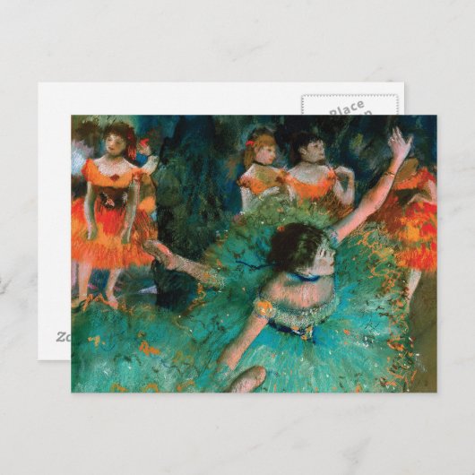 Carte Postale Danseurs en vert par Edgar Degas (Devant / Derrière)