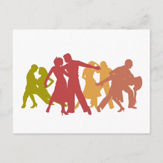 Carte Postale Danseurs latins colorés (Devant)