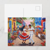 Carte Postale Danseurs Merengue République Dominicaine (Devant / Derrière)