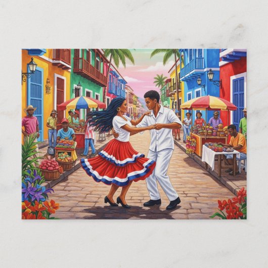 Carte Postale Danseurs Merengue République Dominicaine (Devant)