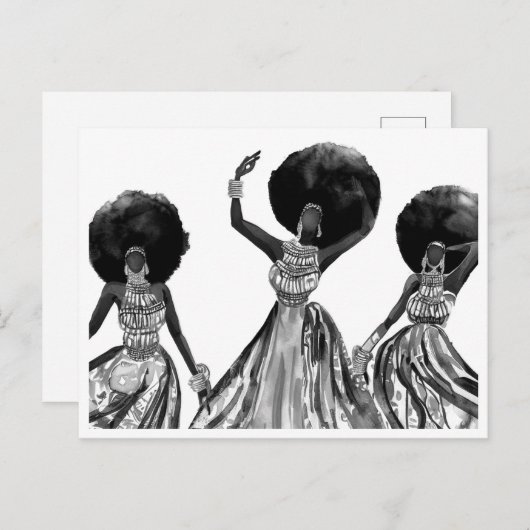 CARTE POSTALE DANSEURS NOIRS (Devant / Derrière)