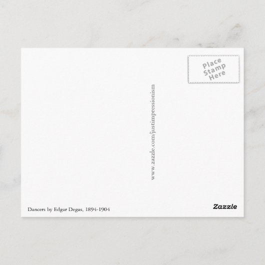 Carte Postale Danseurs par Edgar Degas (Dos)