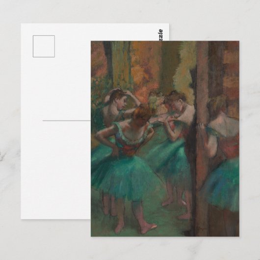 Carte Postale Danseurs, rose et vert par Edgar Degas (Devant / Derrière)