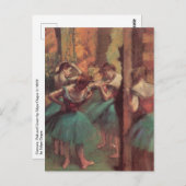 Carte Postale Danseurs, rose et vert par Edgar Degas (Devant / Derrière)