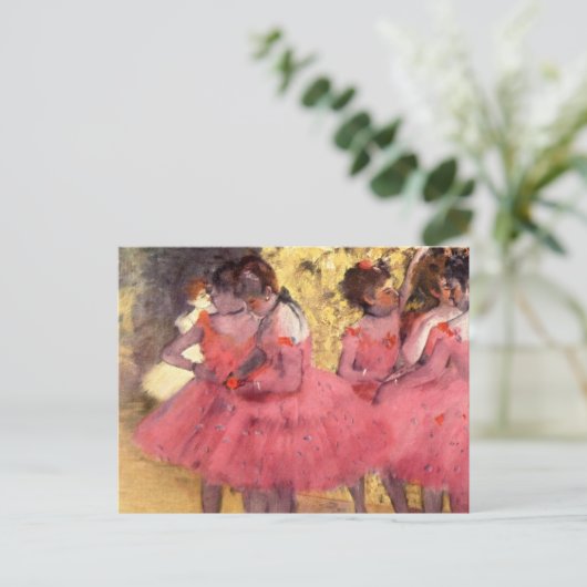 Carte Postale Danseurs roses devant le Ballet Edgar Degas (Debout devant)