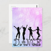 Carte Postale Danseurs Silhouette Bokeh Dance (Devant / Derrière)