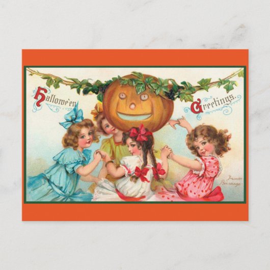 Carte Postale Danseurs vintages d'Halloween (Devant)